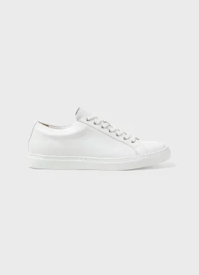 Men's White Leather Tennis Shoes