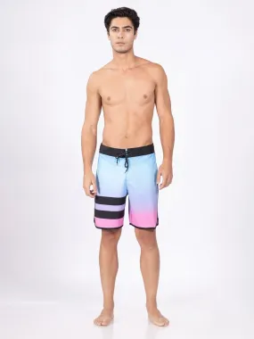 Quick Dry Pink Swim Shorts for Men, Mid-Rise