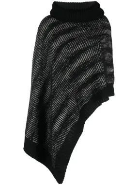 MISSONI Black Wool Roll-Neck Cape Women