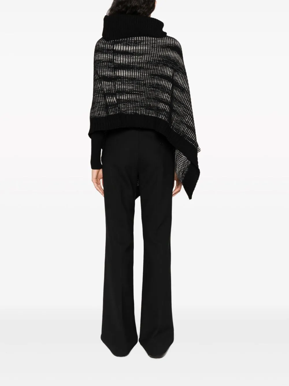 MISSONI Black Wool Roll-Neck Cape Women