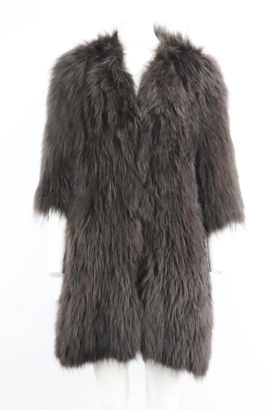 Monika Chiang Raccoon Fur Coat - Medium