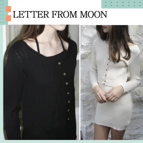 MOON Street Style Long Sleeves Plain Casual Elegant Style