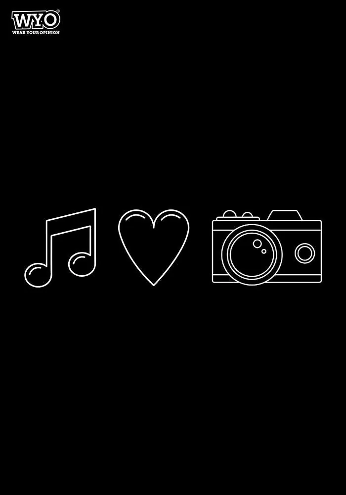 Music Love Camera Women Tshirt