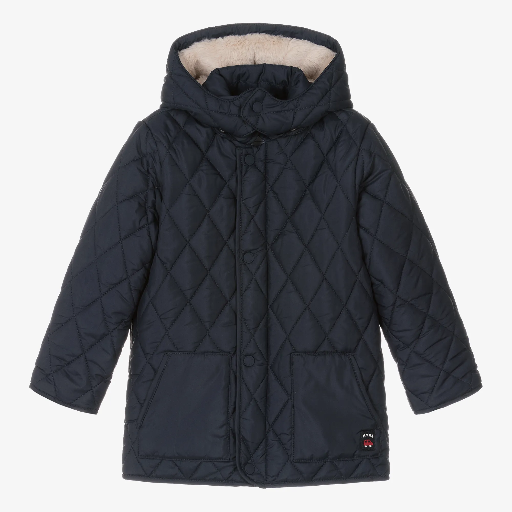 Navy Blue Quilted Boys Coat