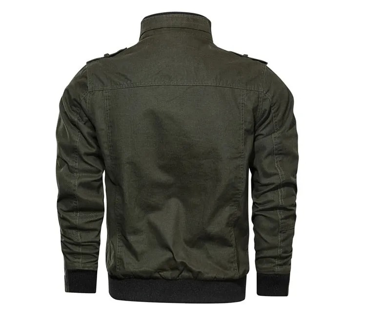 New Men's Fashion Slim Military Style Spring Autumn Windbreaker Jacket Coat Casual Tactical Bomber Jacket.