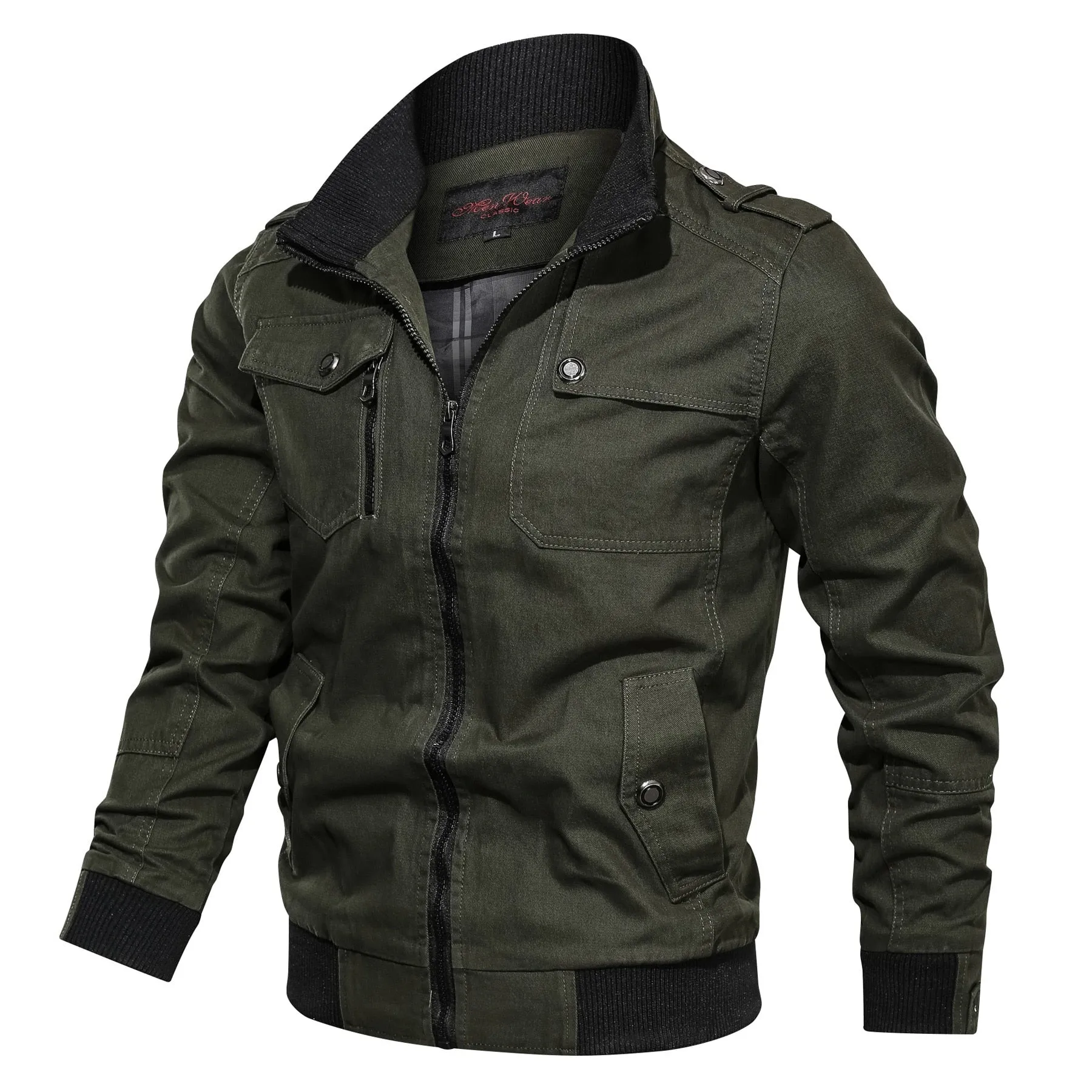 New Men's Fashion Slim Military Style Spring Autumn Windbreaker Jacket Coat Casual Tactical Bomber Jacket.