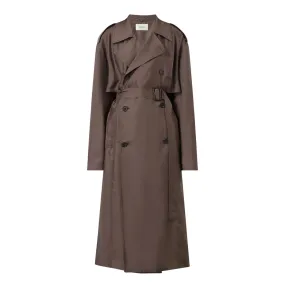 Noisette Double-Breasted Belted Trench Coat by SAINT LAURENT