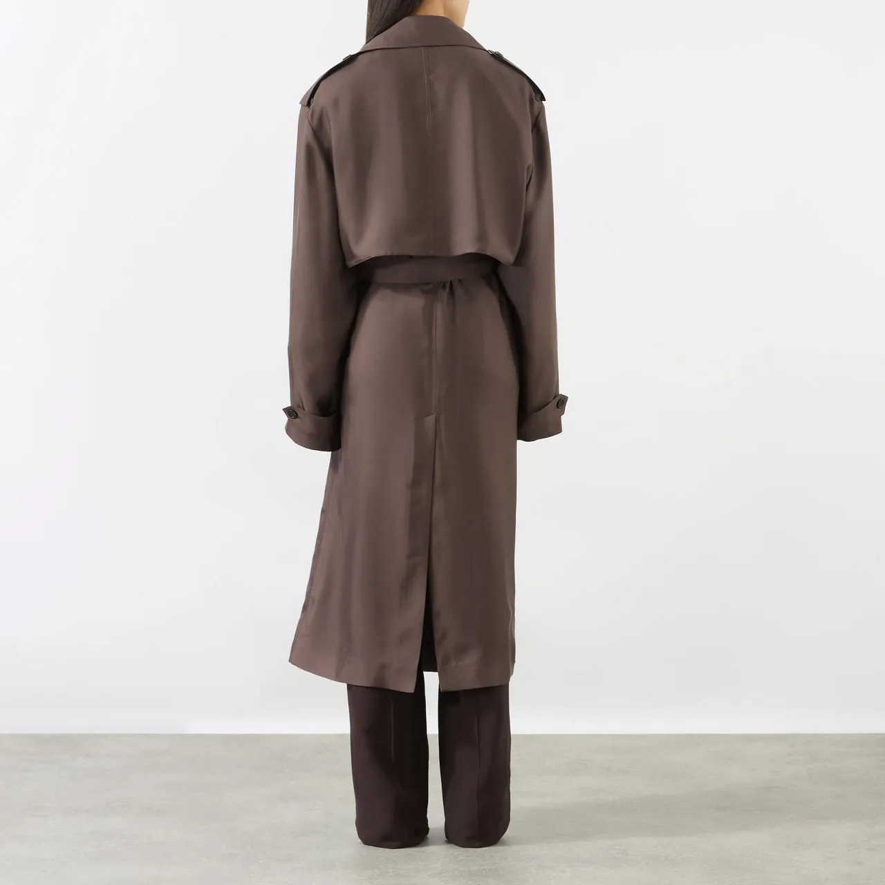 Noisette Double-Breasted Belted Trench Coat by SAINT LAURENT