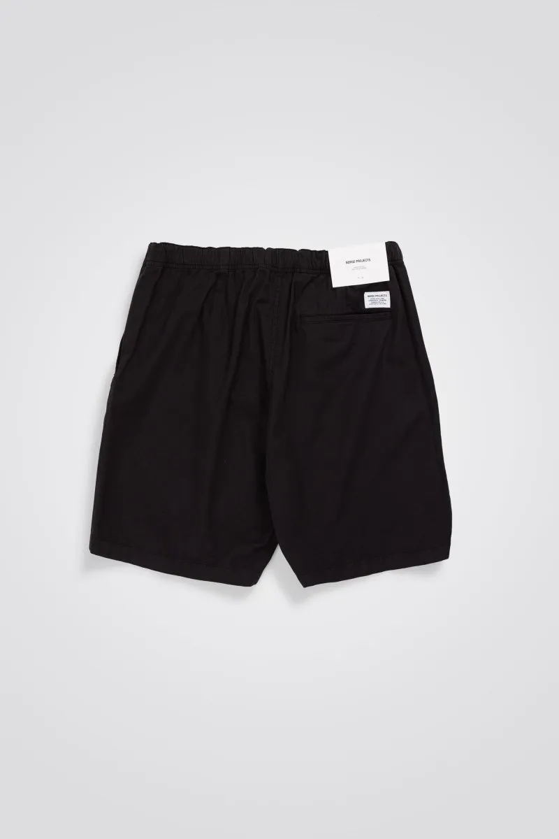 Norse Ezra Black Twill Shorts - Shop Now