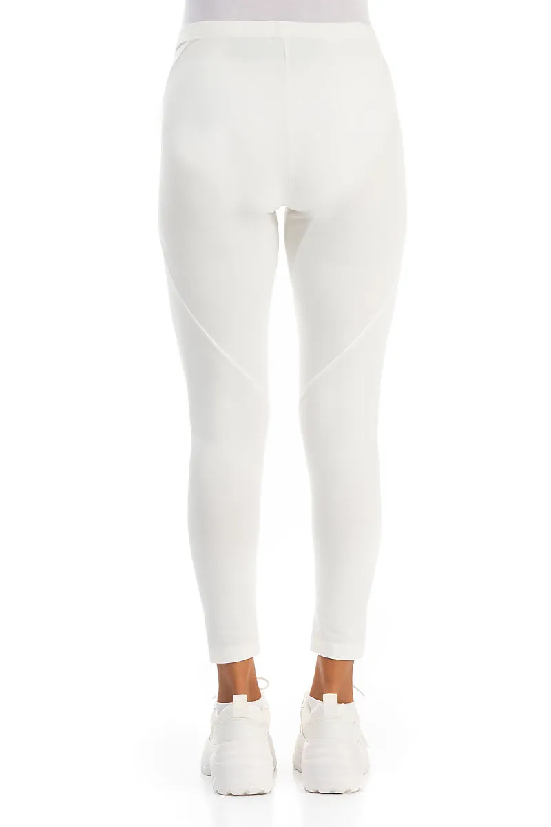 Off-White Cotton Capri Leggings