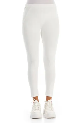 Off-White Cotton Capri Leggings