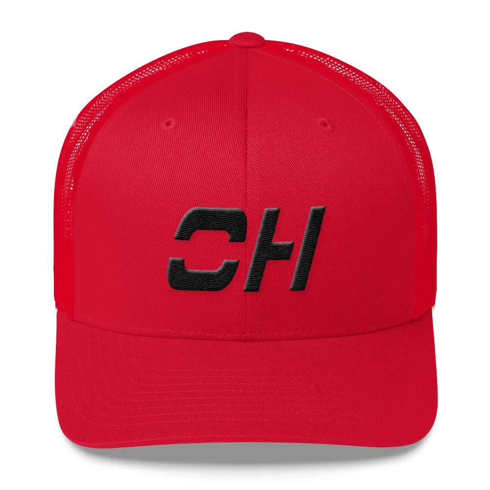 Ohio Mesh Back Trucker Cap with Black Embroidery - Many Hat Color Options