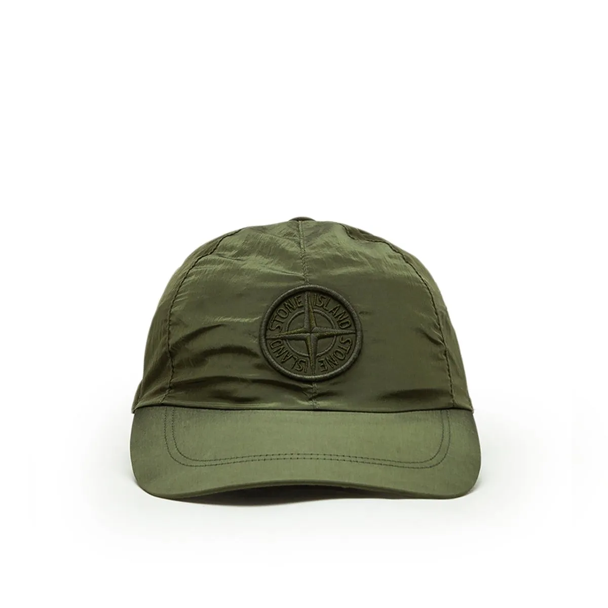 Olive Stone Island Nylon Metal Cap