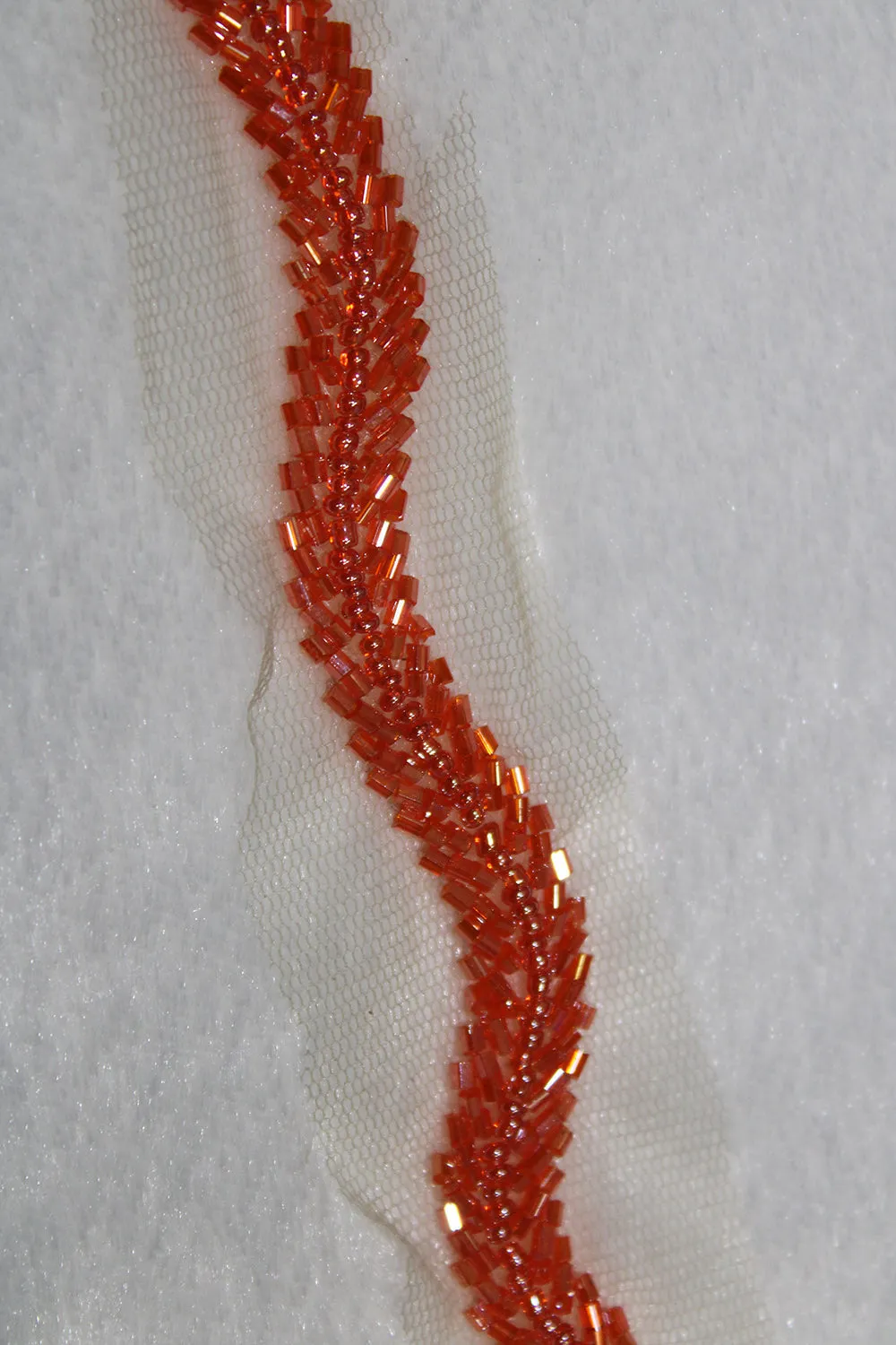 Orange Lace with Intricate Embroidery for Sale