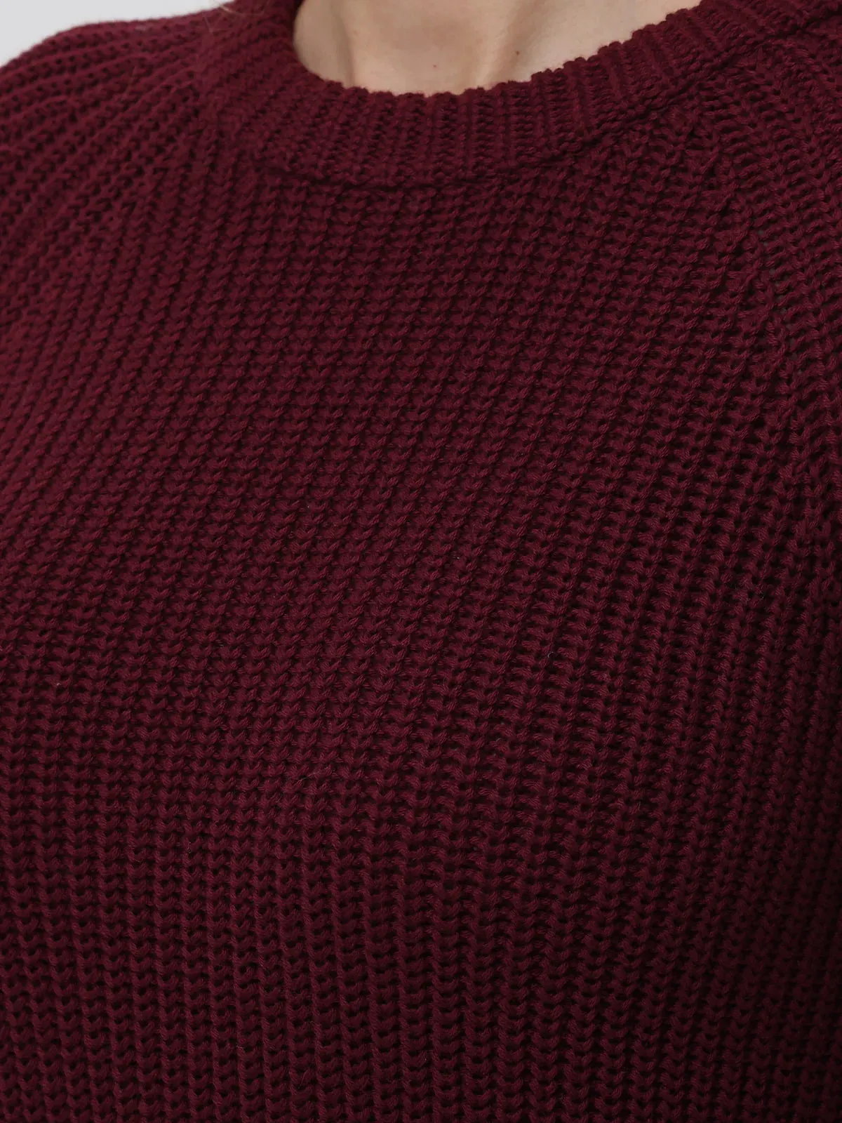 Oxblood Jane Shaker Stitch Sweater