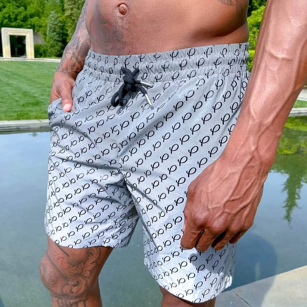 Reflective Swim Shorts with P Logo