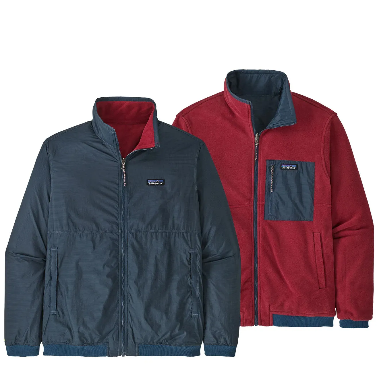 Patagonia Tidepool Blue Reversible Fleece Jacket