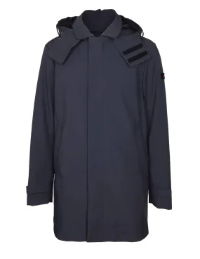 Peuterey Navy Blue Trench Coat - Groff KP Model