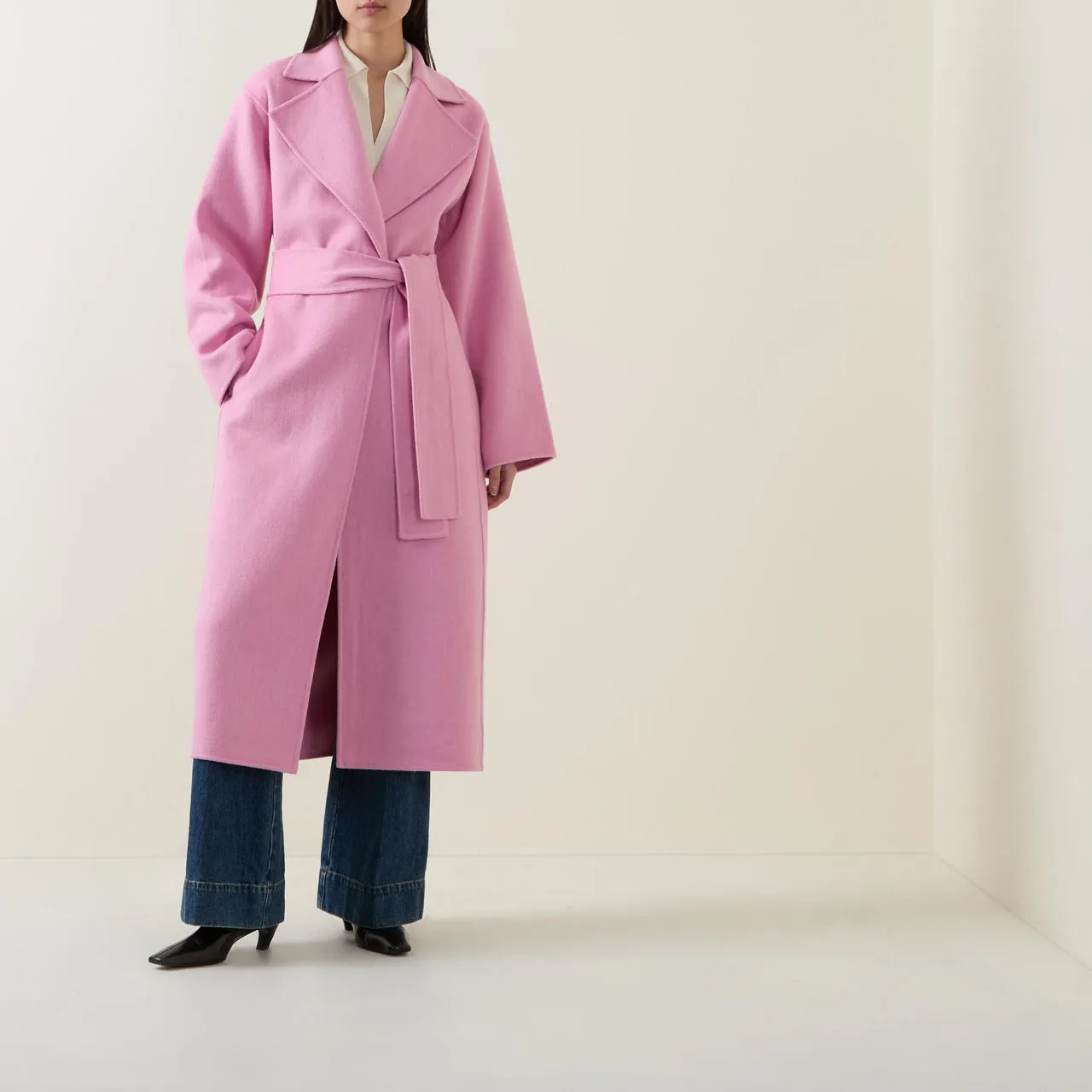 Pink Tilla Wrap Coat - The Sustainable Edit, by INWEAR