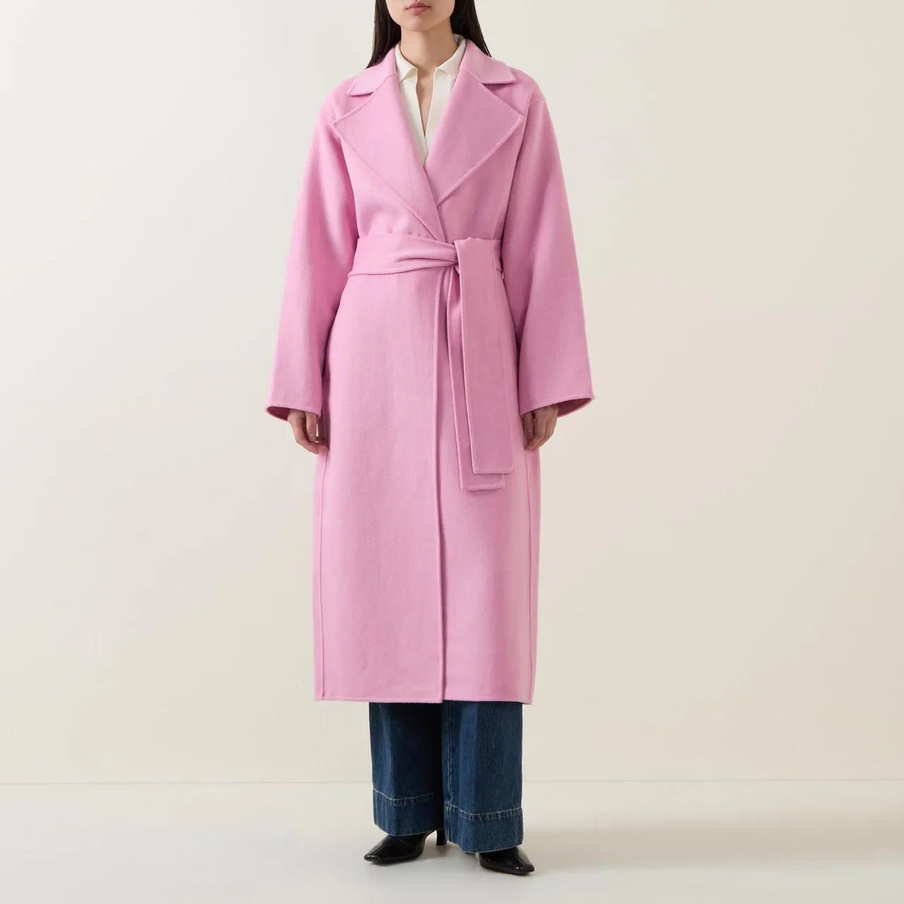 Pink Tilla Wrap Coat - The Sustainable Edit, by INWEAR