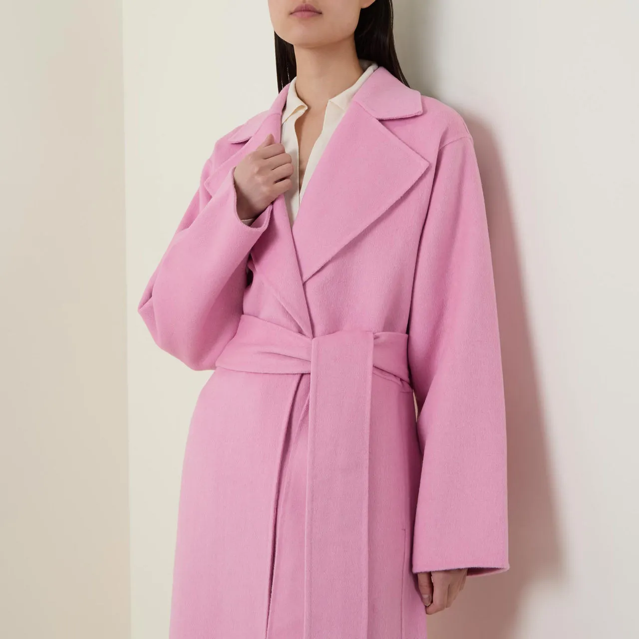 Pink Tilla Wrap Coat - The Sustainable Edit, by INWEAR