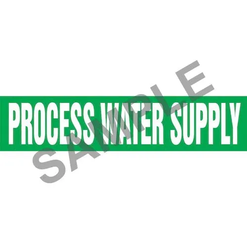 Process Water Supply Pipe Marker - ASME/ANSI - Snap Tite, 6" x 8", Green