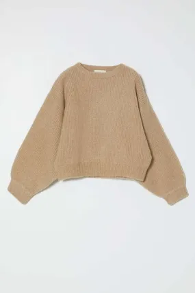 Puffy Sleeve Sand-colored Jumper