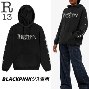 R13  |Long Sleeves Cotton Logo Hoodies & Sweatshirts