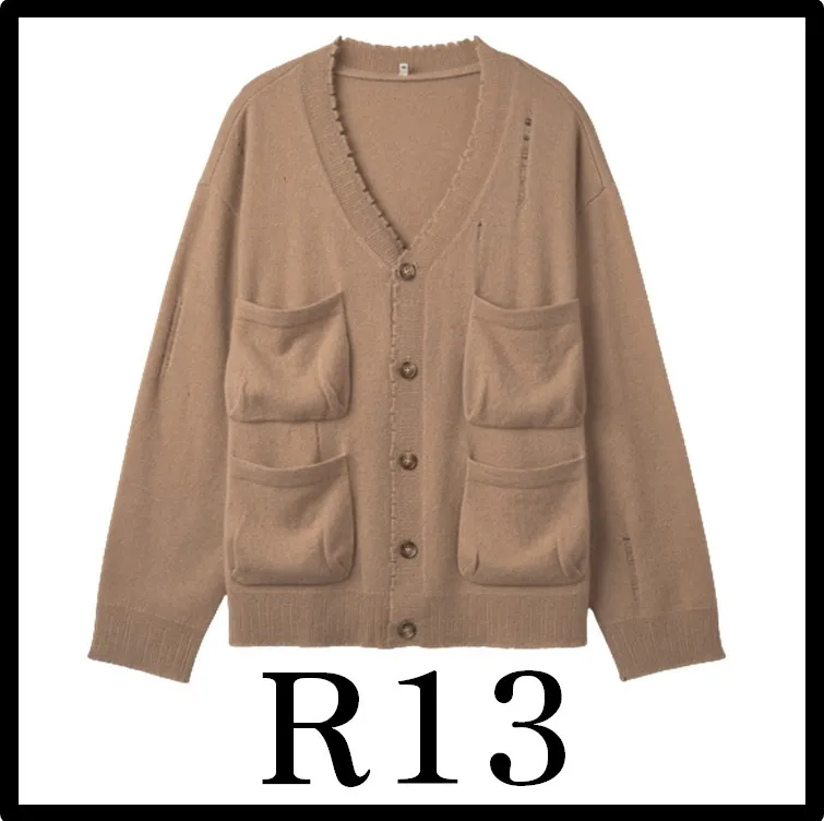 R13 Street Style Logo Cardigans