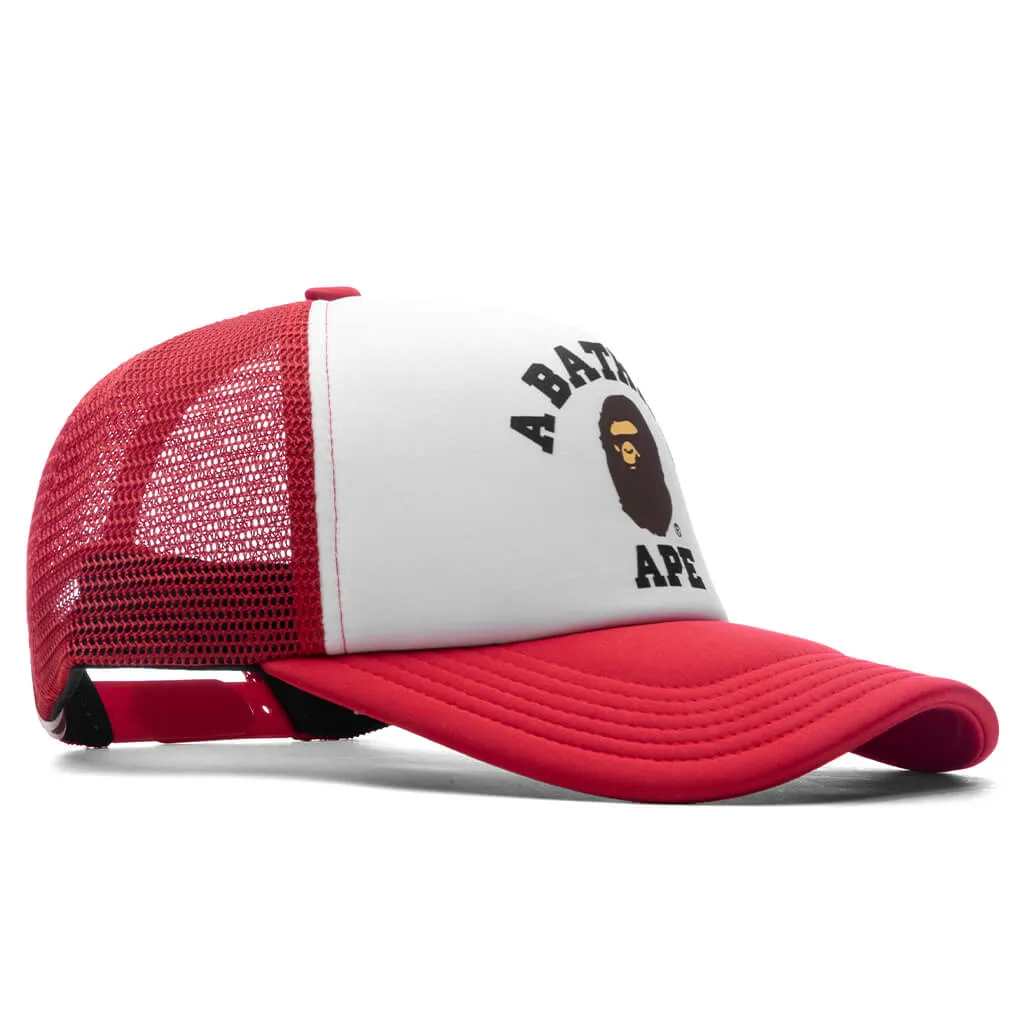 Red College Baseball Cap