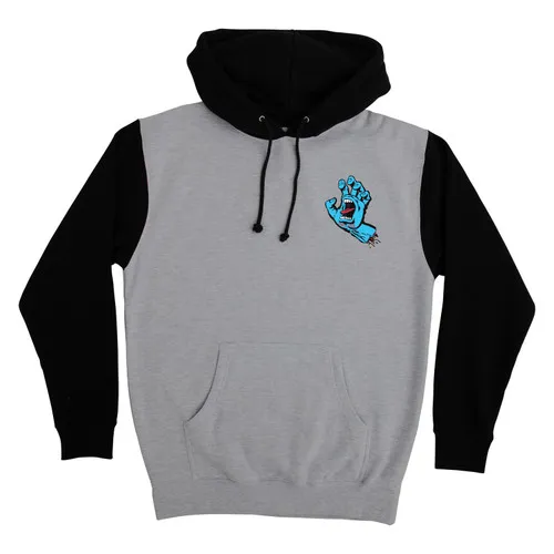 Santa Cruz Screaming Hand Pullover Hoody in Grey Heather/Black