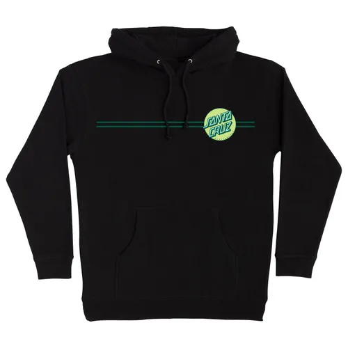 Santa Cruz Skateboards Hoodie - Other Dot Pullover in Black and Key Lime