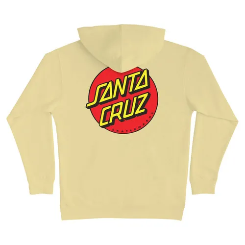 Santa Cruz Skateboards Hoody Classic Dot Pullover Light Yellow - Shop Now