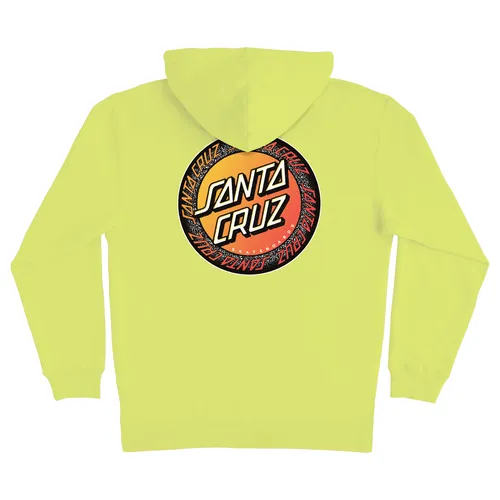 Santa Cruz Skateboards Ringed Dot Pullover Hoody in Safety Yellow