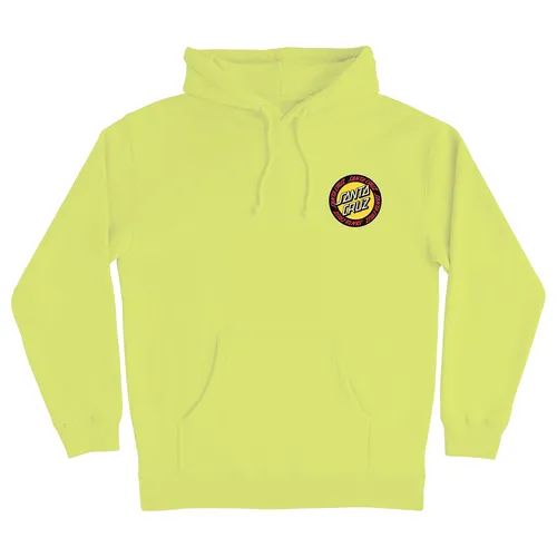 Santa Cruz Skateboards Ringed Dot Pullover Hoody in Safety Yellow