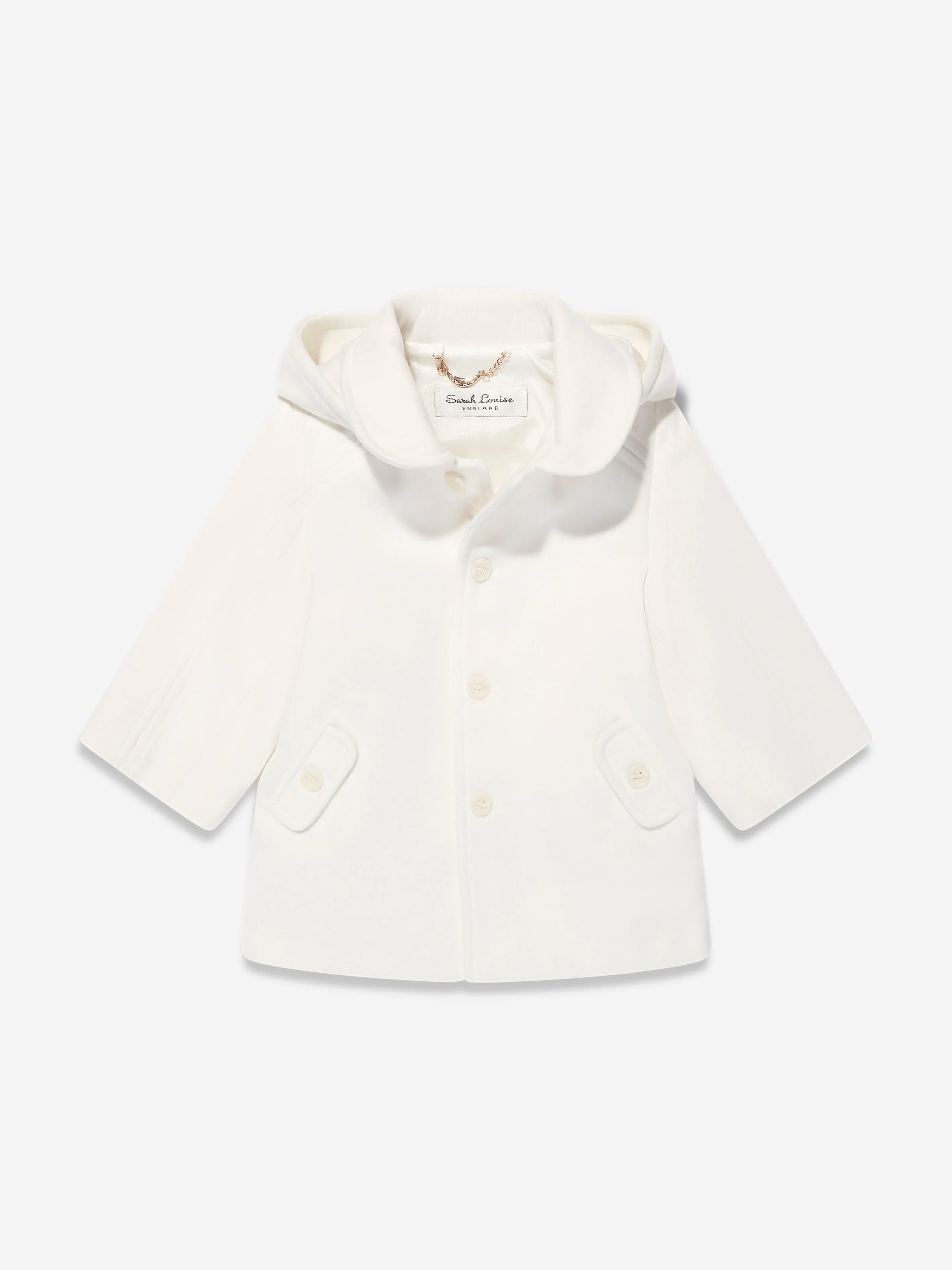 Sarah Louise Ivory Hooded Coat for Boys