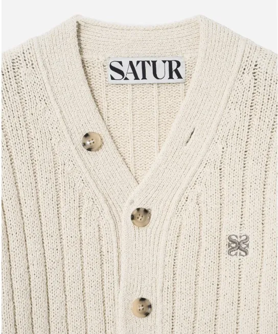 SATUR Cotton Logo Cardigans