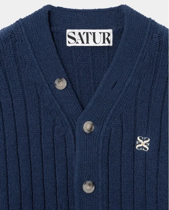 SATUR Cotton Logo Cardigans