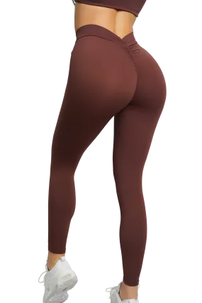 Sculpt V-Back Leggings in Brown