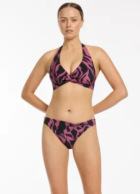 Sereno Mauve Twist Front Hipster Bikini Bottom