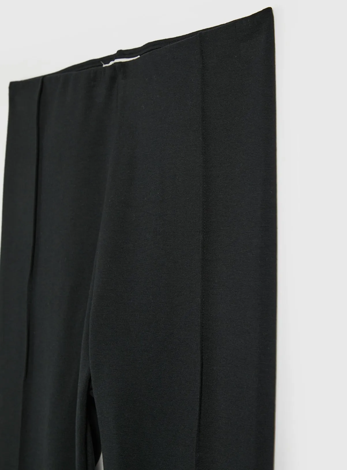 Shop Black Ponte Pintuck Leggings in Size 8L at TU