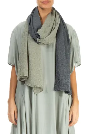 Silk Scarf Graphite Crepe Sage