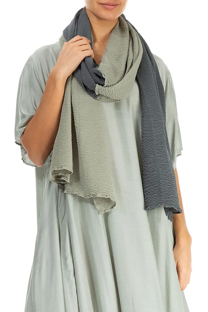 Silk Scarf Graphite Crepe Sage