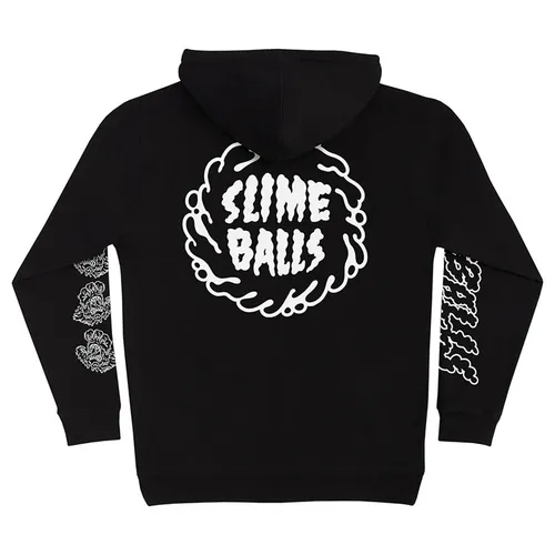 Slime Balls Wheels Hoody Splat Pullover in Black and White