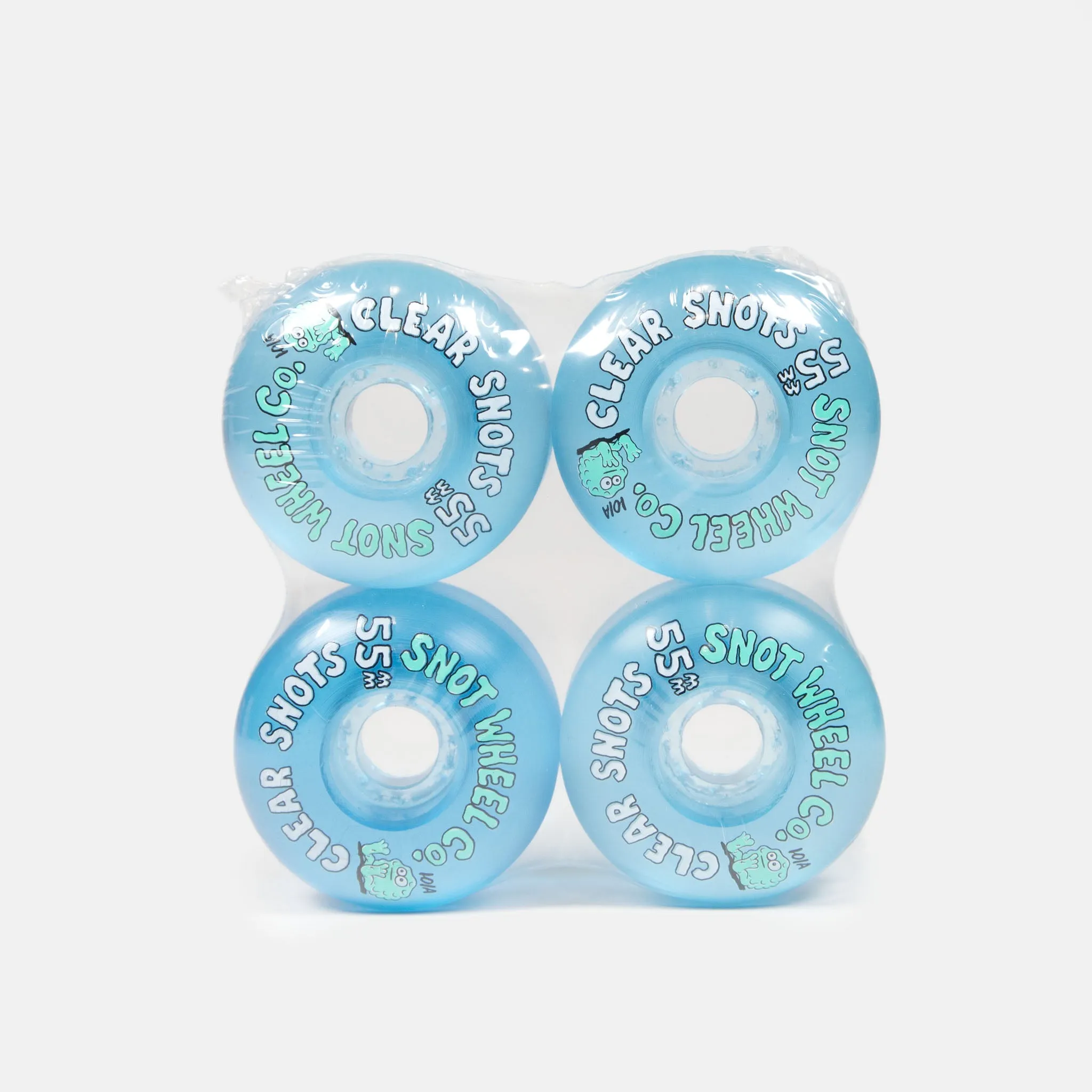 Snot Wheels Co. - 55mm (101a) Clear Snots Skateboard Wheels - Blue