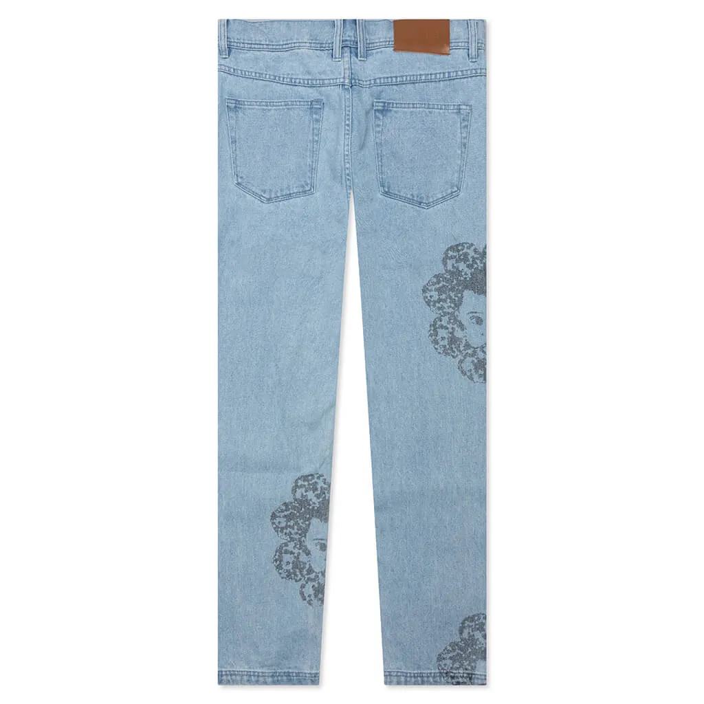 Special Printed Denim Pant, Washed Finish