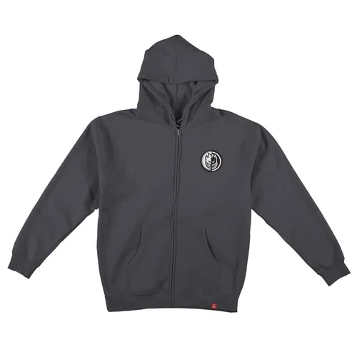 Spitfire Wheels Yin Yang Hoody Zip Charcoal Black White