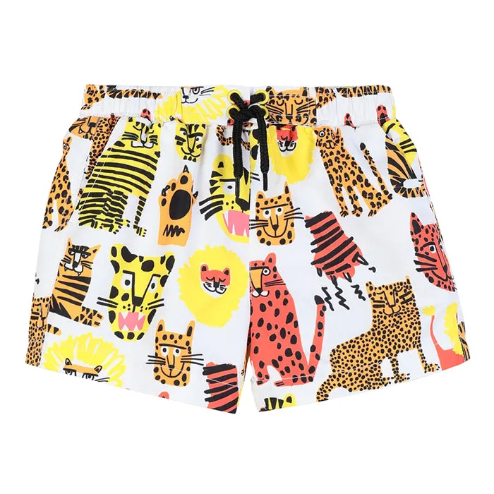 Stella McCartney Baby Swim Shorts Wild Cats Print Multicolour