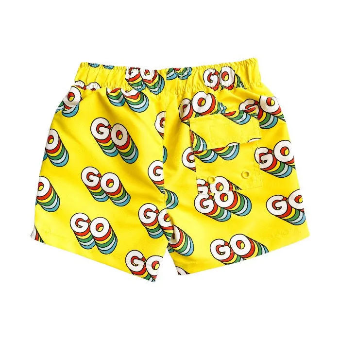 Stella McCartney Baby Swim Shorts Yellow With Go Print