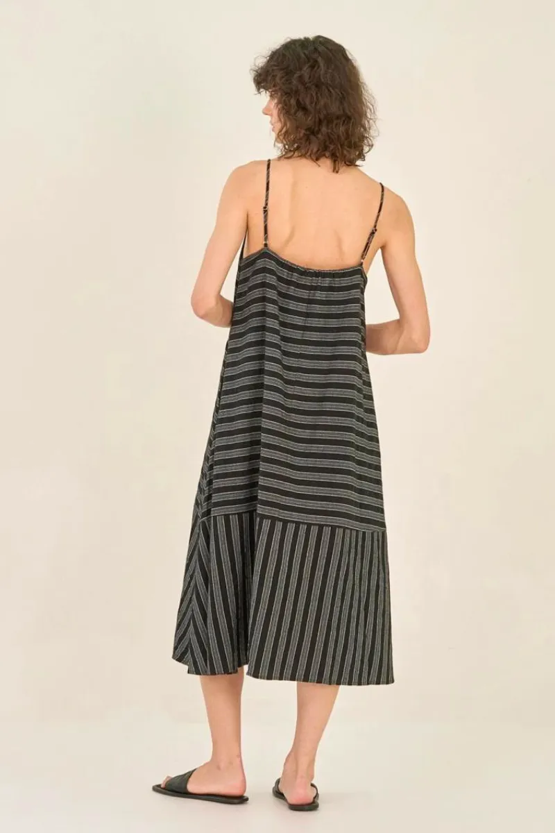 Stripped Knee-Length Dress